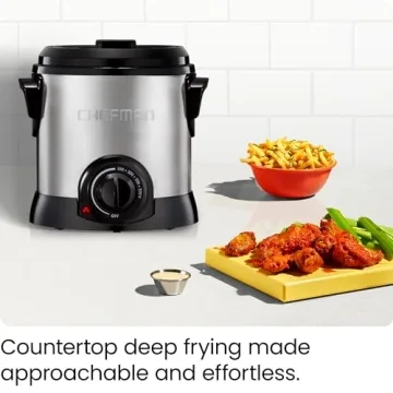 Chefman Fry Guy Deep Fryer, Adjustable Temperature, 1L Capacity