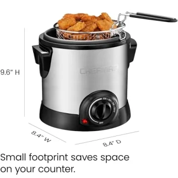 Chefman Fry Guy Deep Fryer, Adjustable Temperature, 1L Capacity