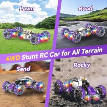 Nicella Gesture Sensing RC Stunt Car, Remote Control Cars Transformer Toys for Age 5-7 6-12 8 9 10 11 Yr Boys Girls, Christmas Birthday Gifts Toys for Kids, 2.4Ghz Hand Control 360° Rotating Toys Car