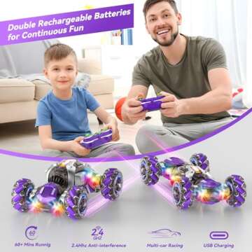 Nicella Gesture Sensing RC Stunt Car, Remote Control Cars Transformer Toys for Age 5-7 6-12 8 9 10 11 Yr Boys Girls, Christmas Birthday Gifts Toys for Kids, 2.4Ghz Hand Control 360° Rotating Toys Car