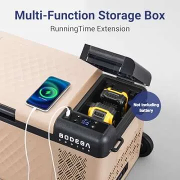 BODEGACOOLER 12 Volt Car Refrigerator, APP Control Car Fridge, 20 Quart Portable Freezer -4℉~68℉, Battery Powered 20V Dewalt & 12V/24 DC & 110-240 AC for Outdoor Camping Travel RV Home (No Battery)