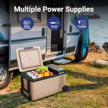 BODEGACOOLER 12 Volt Car Refrigerator, APP Control Car Fridge, 20 Quart Portable Freezer -4℉~68℉, Battery Powered 20V Dewalt & 12V/24 DC & 110-240 AC for Outdoor Camping Travel RV Home (No Battery)