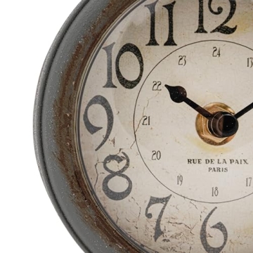 Creative Co-Op Grey Pewter Mantel Clock with Birds