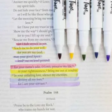 Coffee & Bible Highlighters, No Bleed, Pastel Colors - 5 Pack