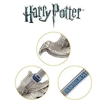The Noble Collection Harry Potter Ravenclaw House Pen and Desk Stand - Die Cast Metal Pen and Raven Mascot Stand - Officially Licensed Film Set Movie Props Wand Gifts Stationery