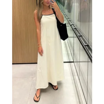 BQDCQB Womens Summer Maxi Dress with Practical Pockets