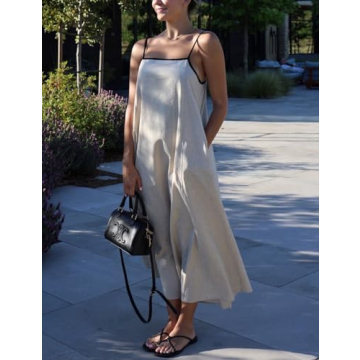 BQDCQB Womens Summer Maxi Dress with Practical Pockets