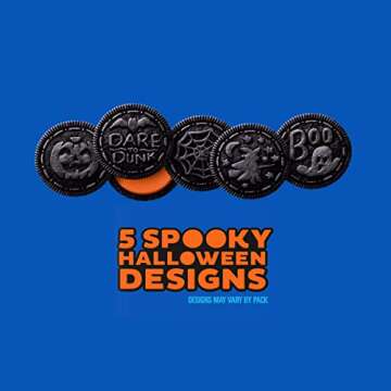OREO Orange Creme Chocolate Sandwich Halloween Cookies, 5 Halloween Cookie Designs, 1 - 1.25 lb Pack