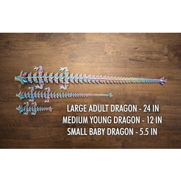 12" Articulated Rainbow Dragon - Stunning 3D Print