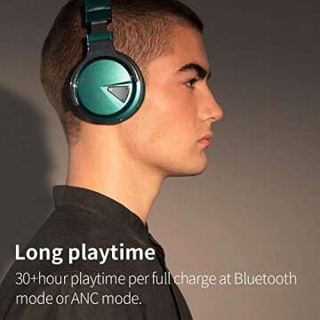 Meidongg Active Noise Cancelling Bluetooth Headphones