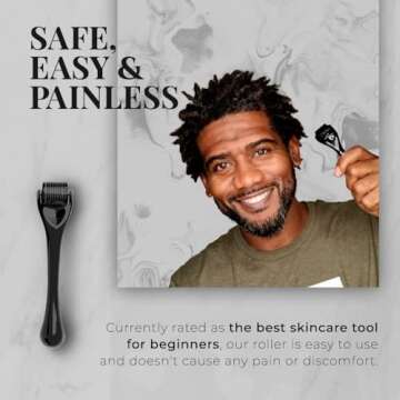 Linduray 0.25mm Derma Roller with Case Included - 540 Titanium Microneedle Tool