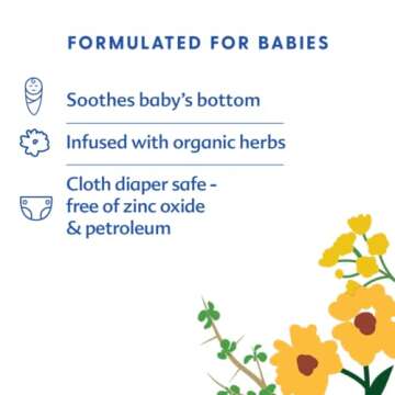 Motherlove Diaper Balm (1 oz) Organic Herbal Diaper Rash Cream—Cloth Diaper Safe, Zinc Oxide- & Petroleum-Free—Ideal Diaper Bag Size