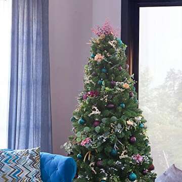 KI Store Dark Teal Christmas Balls 34pcs 2.36-Inch Christmas Tree Decoration Ornaments for Xmas Tree Holiday Wreath Garland Decor Ornaments Hooks Included