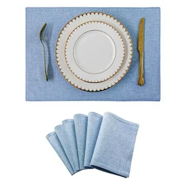 Home Brilliant Eco-Friendly Placemats Set of 6 Heat Resistant Kitchen Table Mats for Stylish Dining