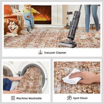 Deerly 9x12 Vintage Washable Area Rug for Home