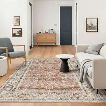 Deerly 9x12 Vintage Washable Area Rug for Home