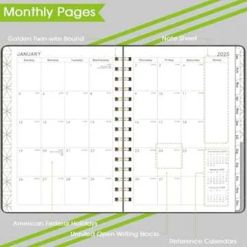 Planner 2025 - Weekly & Monthly 2025 Planner with 12 Monthly Tabs, Jan 2024 - Dec 2025, 6.3" x 8.4", Flexible Hardcover, Thick Paper, Inner Pocket - Gray