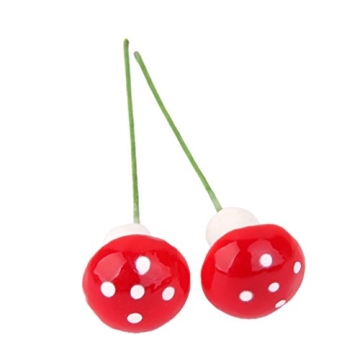 SHANGHh 100 Pieces Foam Mushroom Miniature Garden Mushroom fit for Decorative Gardening (Red)