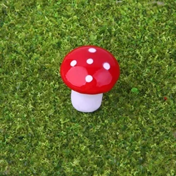 SHANGHh 100 Pieces Foam Mushroom Miniature Garden Mushroom fit for Decorative Gardening (Red)