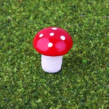 SHANGHh 100 Pieces Foam Mushroom Miniature Garden Mushroom fit for Decorative Gardening (Red)