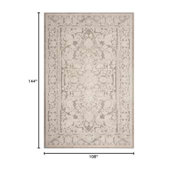 SAFAVIEH Reflection Collection Area Rug - 9' x 12', Beige & Cream, Vintage Distressed Design, Non-Sh...