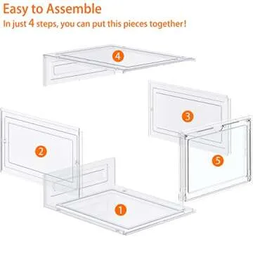 HOMIDEC Shoe Storage, 6 Pack Shoe Organizer Clear Hard Plastic Shoe Box, Shoe Boxes Clear Plastic Stackable, Shoe Boxes with Lids for Size 13, Transparent