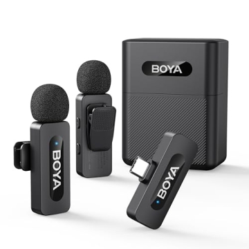 BOYA V30 Wireless Lavalier Microphone for iPhone/Android/PC/Laptop with USB-C Port, 36H Battery Life...