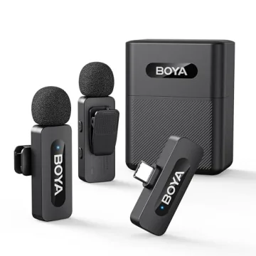 BOYA V30 Wireless Lavalier Microphone for iPhone/Android/PC/Laptop with USB-C Port, 36H Battery Life...