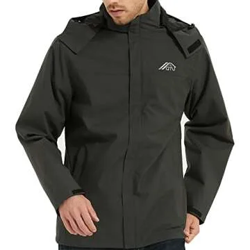 OTU Men's Lightweight Waterproof Rain Jacket for Outdoors