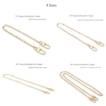 Mini Copper Purse Chain Shoulder Crossbody Strap Bag Accessories Charm Decoration (Gold, 18'')