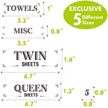 242 Pcs Laundry Room Organization Labels Printed Customizable Water Resistant Stickers with Perforation Line in Various Sizes for Bathroom Laundry Closet Farmhouse Containers Bins
