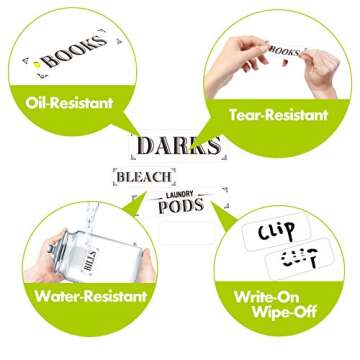 242 Pcs Laundry Room Organization Labels Printed Customizable Water Resistant Stickers with Perforation Line in Various Sizes for Bathroom Laundry Closet Farmhouse Containers Bins