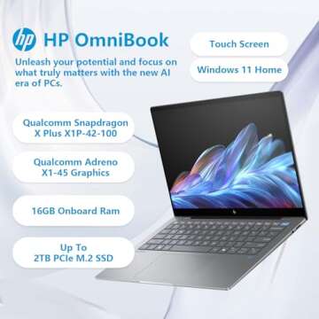 HP 2025 OmniBook X Copilot Next Gen AI Business Laptop – 14" Touchscreen, Qualcomm Snapdragon, 16G...