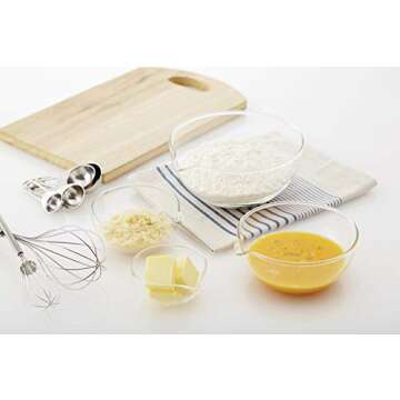 iwaki KB913 AGC Techno Glass Heat Resistant Glass Bowl with Pourer, 8.8 fl oz (250 ml), Outer Diameter 4.7 inches (12.1 cm), Microwave, Oven, Dishwasher Safe, Wide Mouth Design for Easy Mixing, Low