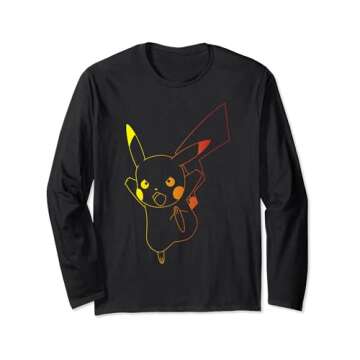 Official Pokémon Pikachu Ombre Long Sleeve T-Shirt for Kids