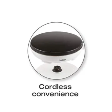 Salton Cordless Electric Crepe Maker With Bonus Batter Dish and Spatula with Non-Stick Cooking Surface, Automatic Temperature Control for 7.5" Crepes and Tortillas, Recipes Included, White (CM1337)