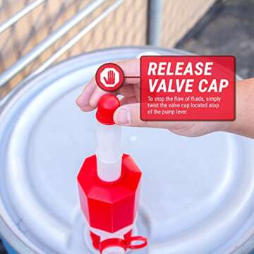 TERA PUMP Drum Barrel Pump - Heavy Duty Food Grade (BPA-Free) Piston-Action High-Speed Manual Siphon, Portable Water Pump for Emergency Essentials Disasters, 55 Gallon and Drinking Water