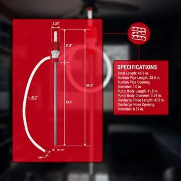 TERA PUMP Drum Barrel Pump - Heavy Duty Food Grade (BPA-Free) Piston-Action High-Speed Manual Siphon, Portable Water Pump for Emergency Essentials Disasters, 55 Gallon and Drinking Water