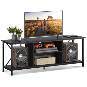 Industrial WLIVE TV Stand for 65 Inch TVs - Stylish Entertainment Center