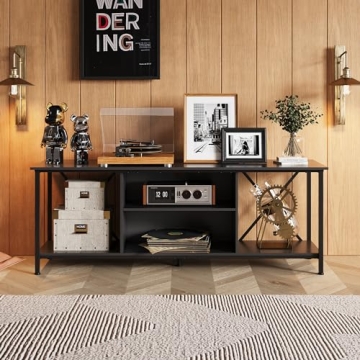 WLIVE Industrial TV Stand for 65" TVs - Open Storage