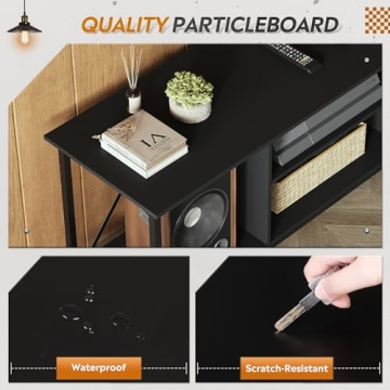 WLIVE Industrial TV Stand for 65" TVs - Open Storage