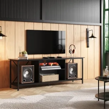 WLIVE Industrial TV Stand for 65" TVs - Open Storage