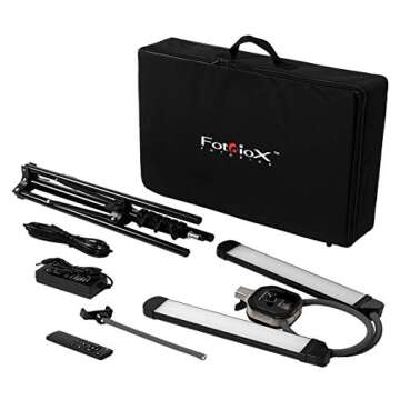 Fotodiox Selfie Starlite Stix Vlog Light Kit w/Tripod - 2X 11in Bi-Color Dimmable LED Wand Lights fo...
