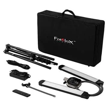 Fotodiox Selfie Starlite Stix Vlog Light Kit w/Tripod - 2X 11in Bi-Color Dimmable LED Wand Lights fo...