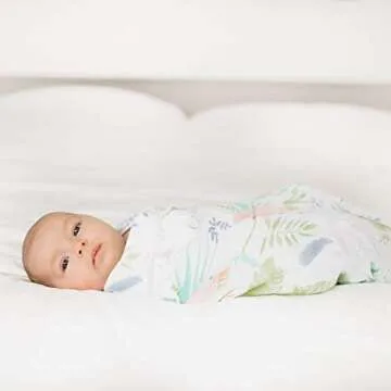 aden + anais Essentials Swaddle Blanket, Boutique Muslin Blankets for Girls & Boys, Baby Receiving Swaddles, Ideal Newborn & Infant Swaddling Set, Perfect Shower Gifts, 4 Pack, Tropicalia