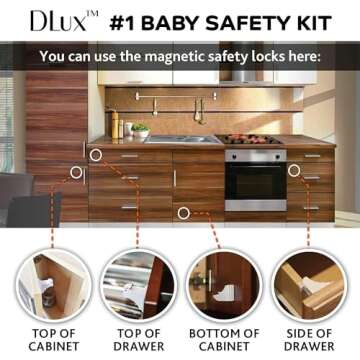 41-Piece Magnetic Cabinet Lock Kit for Baby Proofing