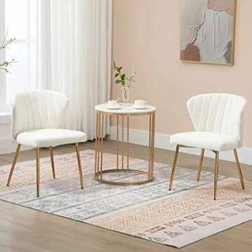 ANOUR Modern Dining Chairs, Velvet Accent Living Room Chairs, Set of 2, Upholstered Side Chair with ...