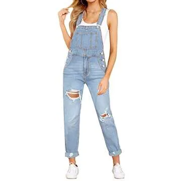 Luvamia Women's Casual Denim Bib Overalls for All Occasions