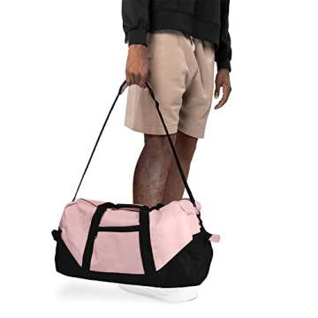 Dalix 21'' Large Duffle Bag with Adjustable Strap (Pink)