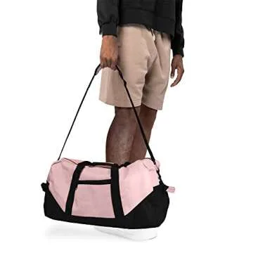 Dalix 21'' Large Duffle Bag with Adjustable Strap (Pink)